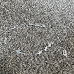 Southwest Concho Chain Link Belt Adjustable Silver Boho Western 38”